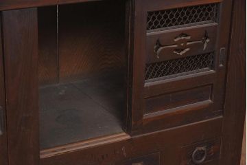 アンティーク家具　明治期　重厚感抜群の近江水屋箪笥テレビボード(テレビ台、ローボード、キャビネット、戸棚、収納棚、サイドボード)(R-036351)