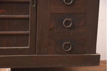 アンティーク家具　明治期　重厚感抜群の近江水屋箪笥テレビボード(テレビ台、ローボード、キャビネット、戸棚、収納棚、サイドボード)(R-036352)