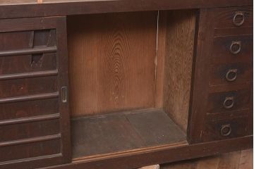 アンティーク家具　明治期　重厚感抜群の近江水屋箪笥テレビボード(テレビ台、ローボード、キャビネット、戸棚、収納棚、サイドボード)(R-036352)