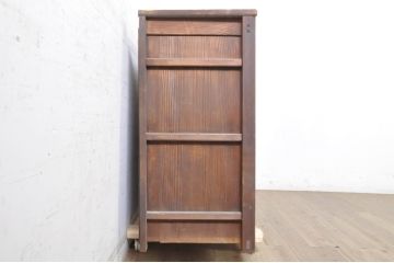 アンティーク家具　前面ケヤキ材・ヒノキ材　四尺水屋箪笥サイドボード(収納棚、戸棚、食器棚)(R-036357)