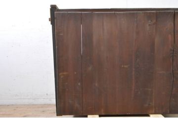 アンティーク家具　前面ケヤキ材・ヒノキ材　四尺水屋箪笥サイドボード(収納棚、戸棚、食器棚)(R-036357)