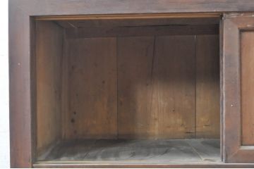 アンティーク家具　前面ケヤキ材・ヒノキ材　四尺水屋箪笥サイドボード(収納棚、戸棚、テレビ台、リビングボード)(R-036358)
