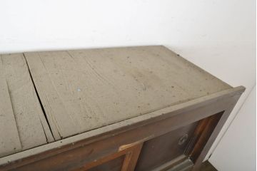 アンティーク家具　明治大正期　前面ケヤキ・ヒノキ材　六尺水屋箪笥キャビネット(収納棚)(R-036366)