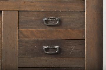 アンティーク家具　明治大正期　前面ケヤキ・ヒノキ材　六尺水屋箪笥キャビネット(収納棚)(R-036366)