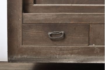 アンティーク家具　明治大正期　前面ケヤキ・ヒノキ材　六尺水屋箪笥キャビネット(収納棚)(R-036366)