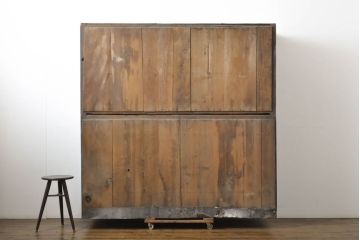 アンティーク家具　明治大正期　前面ケヤキ・ヒノキ材　六尺水屋箪笥キャビネット(収納棚)(R-036366)