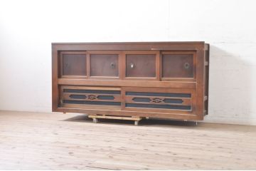 アンティーク家具　明治大正期　前面ケヤキ・ヒノキ材　六尺水屋箪笥サイドボード(収納棚、戸棚)(R-036367)