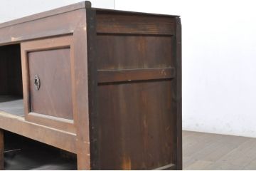 アンティーク家具　明治大正期　前面ケヤキ・ヒノキ材　六尺水屋箪笥サイドボード(収納棚、戸棚)(R-036367)