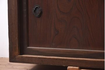 アンティーク家具　明治期　前面ヒノキ・ケヤキ材　収納箪笥キャビネット(食器棚、水屋箪笥、重ね箪笥、収納棚、戸棚)(R-036369)