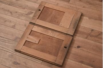 アンティーク家具　明治期　前面ヒノキ・ケヤキ材　収納箪笥キャビネット(食器棚、水屋箪笥、重ね箪笥、収納棚、戸棚)(R-036369)