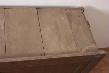 アンティーク家具　明治期　前面ヒノキ・ケヤキ材　収納箪笥キャビネット(食器棚、水屋箪笥、重ね箪笥、収納棚、戸棚)(R-036369)