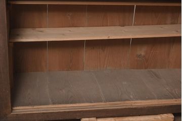 アンティーク家具　明治期　前面ヒノキ・ケヤキ材　収納箪笥キャビネット(テレビ台、水屋箪笥、収納棚、戸棚)(R-036370)