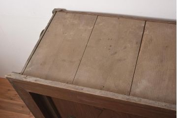 アンティーク家具　明治期　前面ヒノキ・ケヤキ材　収納箪笥キャビネット(テレビ台、水屋箪笥、収納棚、戸棚)(R-036370)