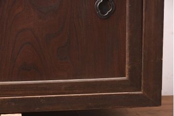 アンティーク家具　明治期　前面ヒノキ・ケヤキ材　収納箪笥キャビネット(テレビ台、水屋箪笥、収納棚、戸棚)(R-036370)