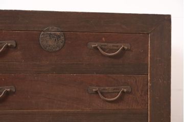 アンティーク家具　明治期　前面ヒノキ・ケヤキ材　収納箪笥キャビネット(テレビ台、水屋箪笥、収納棚、戸棚、サイドボード)(R-036371)