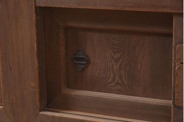 アンティーク家具　明治期　前面ヒノキ・ケヤキ材　収納箪笥キャビネット(テレビ台、水屋箪笥、収納棚、戸棚、サイドボード)(R-036371)