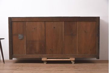 アンティーク家具　明治期　前面ヒノキ・ケヤキ材　収納箪笥キャビネット(テレビ台、水屋箪笥、収納棚、戸棚、サイドボード)(R-036371)
