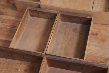 アンティーク家具　ヒノキ材　明治大正期　関西帳場箪笥キャビネット(収納棚、戸棚)(R-036372)