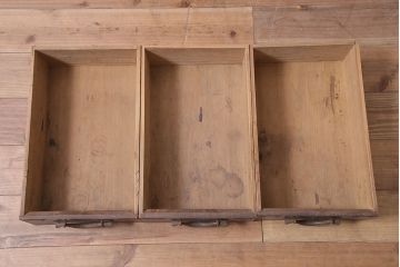 アンティーク家具　ヒノキ材　明治大正期　関西帳場箪笥キャビネット(収納棚、戸棚)(R-036372)