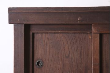 アンティーク家具　ヒノキ材　明治大正期　関西帳場箪笥キャビネット(収納棚、戸棚)(R-036372)
