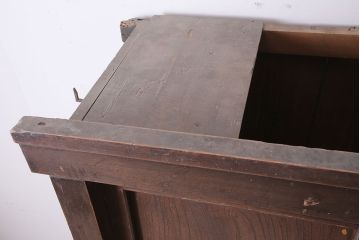 アンティーク家具　ヒノキ材　明治大正期　関西帳場箪笥キャビネット(収納棚、戸棚)(R-036372)