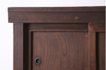 アンティーク家具　ヒノキ材　明治大正期　関西帳場箪笥のサイドキャビネット(収納棚、戸棚)(R-036373)