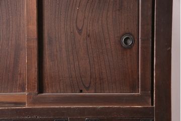 アンティーク家具　ヒノキ材　明治大正期　関西帳場箪笥のサイドキャビネット(収納棚、戸棚)(R-036373)