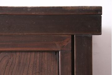 アンティーク家具　ヒノキ材　明治大正期　関西帳場箪笥のサイドキャビネット(収納棚、戸棚)(R-036373)