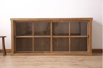 アンティーク家具　ストリップド(剥離)　前面ニレ材　シンプルな戸棚(飾り棚、収納棚)(R-036382)