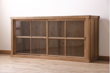 アンティーク家具　ストリップド(剥離)　前面ニレ材　シンプルな戸棚(飾り棚、収納棚)(R-036382)