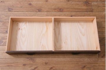 アンティーク家具　明治大正期　ヒノキ材　小振り　味わい深い帳場箪笥のローボード(収納棚、テレビ台)