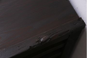 アンティーク家具　明治大正期　ヒノキ材　小振り　味わい深い帳場箪笥のローボード(収納棚、テレビ台)