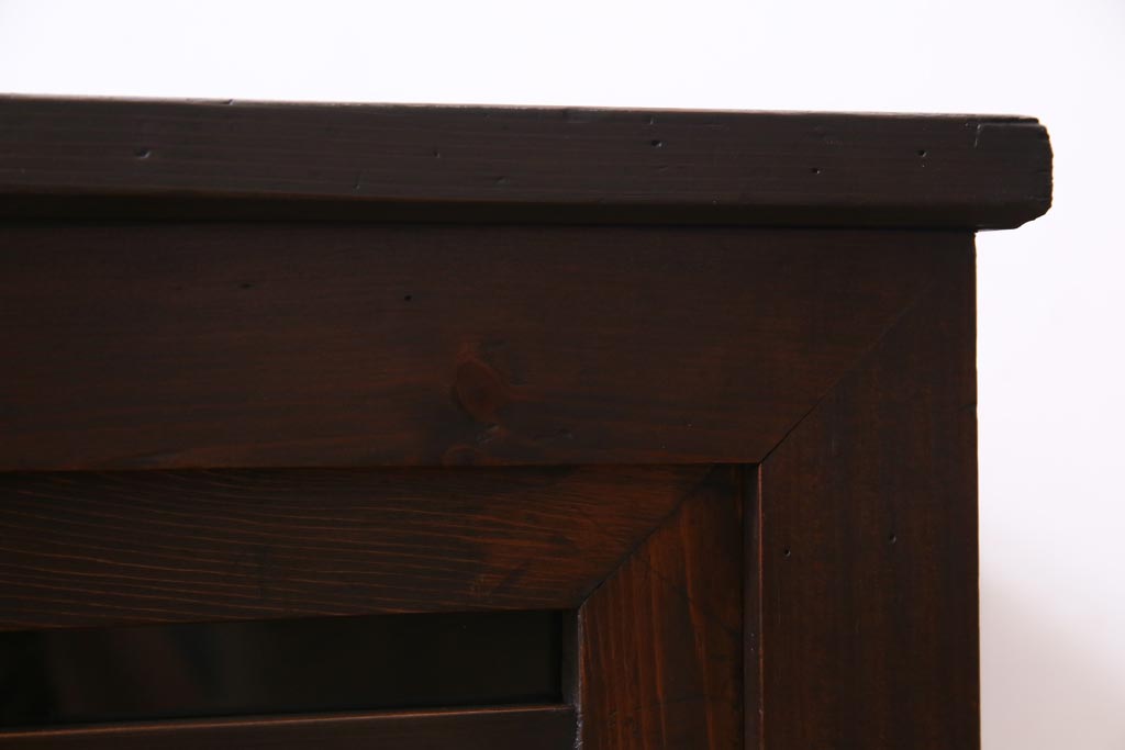 アンティーク家具　明治大正期　ヒノキ材　小振り　味わい深い帳場箪笥のローボード(収納棚、テレビ台)