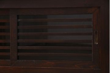 アンティーク家具　明治大正期　ヒノキ材　小振り　味わい深い帳場箪笥のローボード(収納棚、テレビ台)