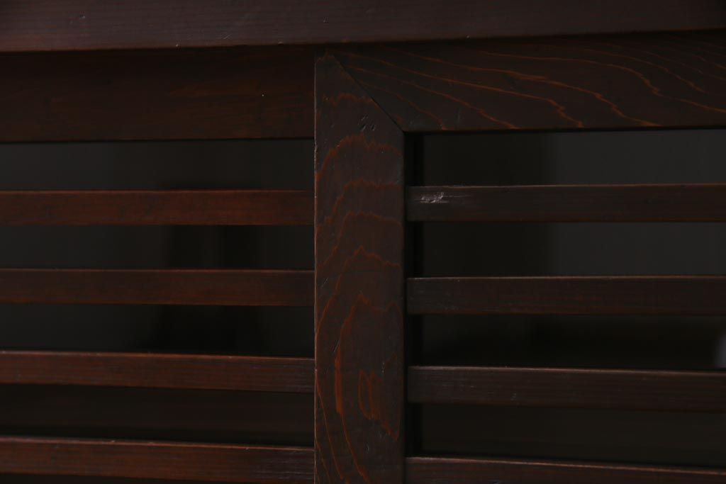 アンティーク家具　明治大正期　ヒノキ材　小振り　味わい深い帳場箪笥のローボード(収納棚、テレビ台)