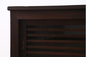 アンティーク家具　明治大正期　ヒノキ材　小振り　味わい深い帳場箪笥のローボード(収納棚、テレビ台)