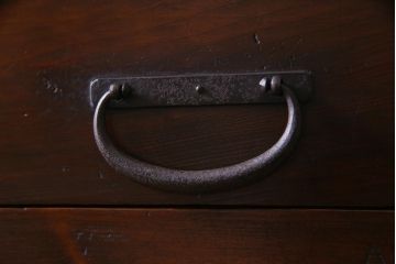 アンティーク家具　明治期　ヒノキ材　堅牢さと品格が漂うリメイク帳場箪笥(時代箪笥、収納棚、戸棚)