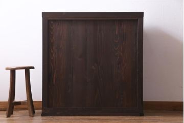 アンティーク家具　明治期　ヒノキ材　堅牢さと品格が漂うリメイク帳場箪笥(時代箪笥、収納棚、戸棚)