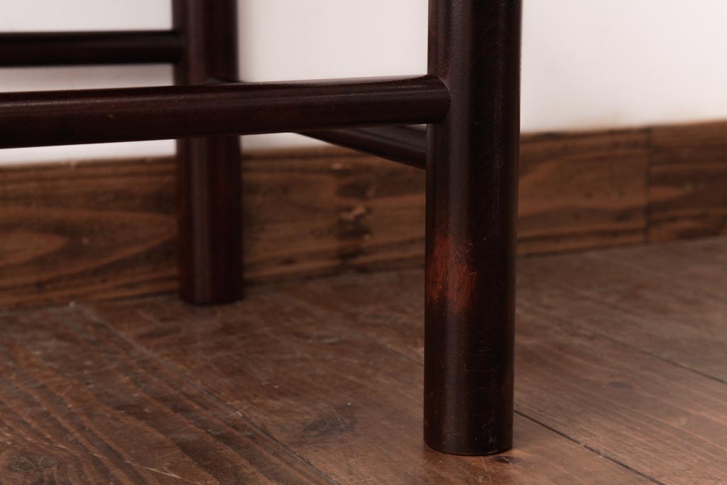 中古　北海道民芸家具　シンプルな板座のスツール(花台、サイドテーブル)