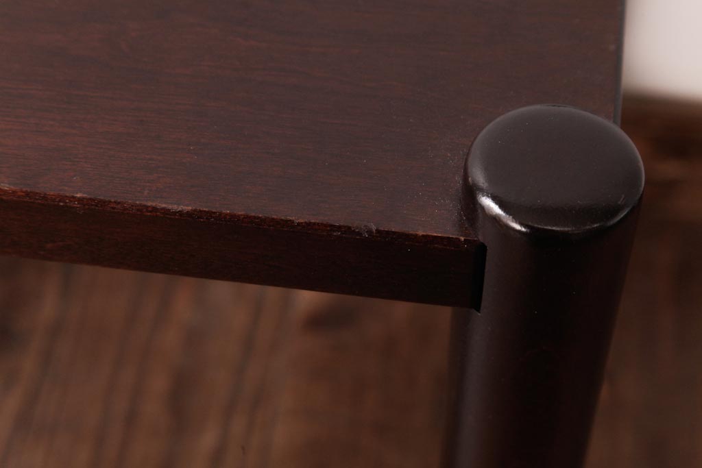 中古　北海道民芸家具　シンプルな板座のスツール(花台、サイドテーブル)