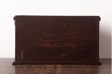 中古　軽井沢彫り　大阪屋家具店　桜の彫刻が美しい姫鏡台(卓上ドレッサー、メイクボックス)