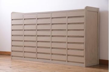 ペイント家具　レトロ家具　40杯　たっぷり収納できるシンプルな書類ケース(チェスト、サイドボード、引き出し)