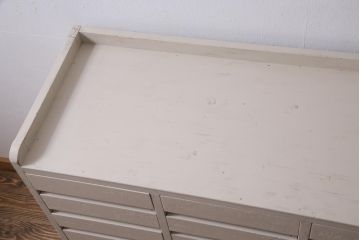 ペイント家具　レトロ家具　40杯　たっぷり収納できるシンプルな書類ケース(チェスト、サイドボード、引き出し)