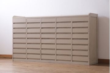 ペイント家具　レトロ家具　40杯　たっぷり収納できるシンプルな書類ケース(チェスト、サイドボード、引き出し)