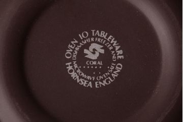 アンティーク雑貨　イギリスビンテージ　HORNSEA(ホーンジー)　CORAL(コーラル)　カップ&ソーサー2客セット(洋食器)(R-036410)