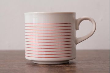 アンティーク雑貨　イギリスビンテージ　HORNSEA(ホーンジー)　LINEAR(リニア)　カップ&ソーサー2客セット(洋食器)(R-036412)