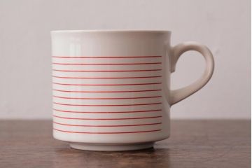 アンティーク雑貨　イギリスビンテージ　HORNSEA(ホーンジー)　LINEAR(リニア)　カップ&ソーサー2客セット(洋食器)(R-036413)
