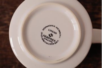 アンティーク雑貨　イギリスビンテージ　HORNSEA(ホーンジー)　LINEAR(リニア)　カップ&ソーサー2客セット(洋食器)(R-036413)