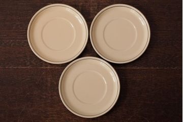 アンティーク雑貨　イギリスビンテージ　HORNSEA(ホーンジー)　EBONY(エボニー)　カップ&ソーサー3客セット(洋食器)(R-036417)