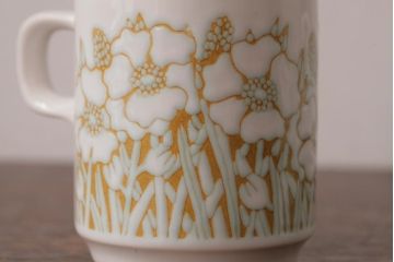 ヴィンテージ雑貨　イギリスビンテージ　Hornsea(ホーンジー)　FLEUR(フルール)　カップ&ソーサー2客セット(R-036418)